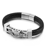 Men's Motorcycle Gear Leather Cord Bracelet