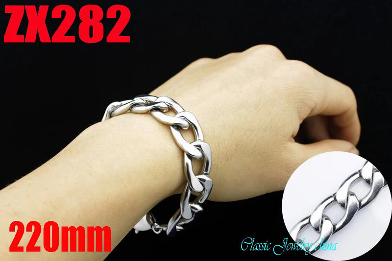 316L Stainless Steel Bracelet 15mm TK Chain Man Jewelry ZX282