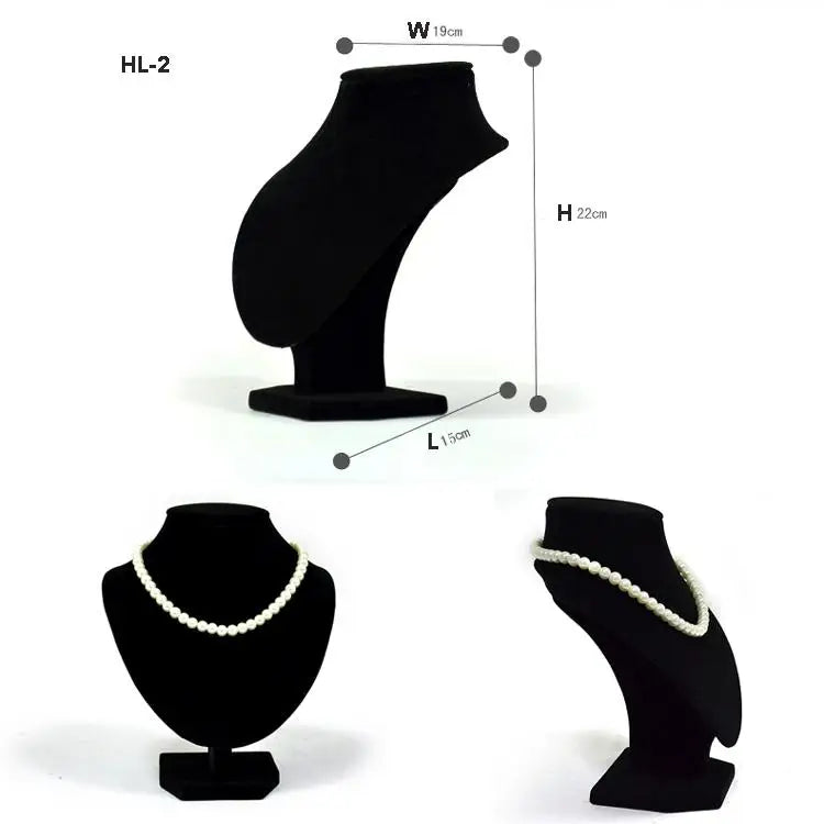 High Neck Velvet Jewelry Display Stand Rack
