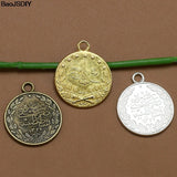 22mm Coin Alloy Flat Charms Pendants 10 pieces
