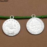 22mm Coin Alloy Flat Charms Pendants 10 pieces