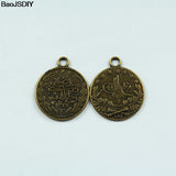 22mm Coin Alloy Flat Charms Pendants 10 pieces