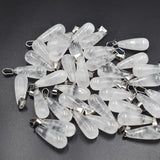 50pcs Natural Stone Crystal Drop Shape Pendants for Jewelry Making
