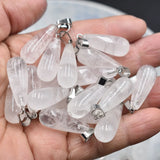 50pcs Natural Stone Crystal Drop Shape Pendants for Jewelry Making