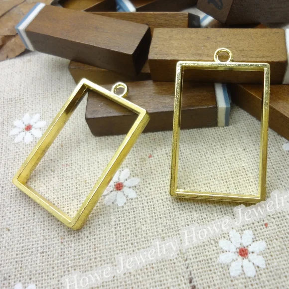 24 PCS Vintage Charms Frame Pendant DIY Metal Jewelry Making