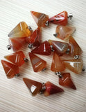 24PC Natural Stone Amethysts Agates Charms Necklace Pendants for Jewelry Making