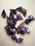 24PC Natural Stone Amethysts Agates Charms Necklace Pendants for Jewelry Making