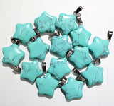 24PCS Natural Stone Pentant Charm Star Necklace Pendants for Jewelry Making