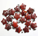 24PCS Natural Stone Pentant Charm Star Necklace Pendants for Jewelry Making