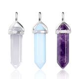 24 Mixed Natural Stone Quartz Point Pendant Chakra Pendulum