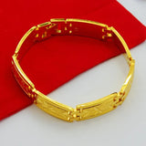 24k Filled 12MM Watch Belt Shape Bracelet for Men Long