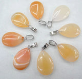 24pcs Unakite Stone Water Drop Shape Pendant for DIY Jewelry Making Charms