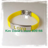 24pcs Mix Colour Love Silicone Bracelet Stainless Steel Buckle Bracelets