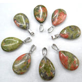 24pcs Water Drop Shape Stone Pendant for DIY Jewelry Making