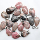 24pcs Water Drop Shape Stone Pendant for DIY Jewelry Making