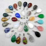 24pcs Water Drop Shape Stone Pendant for DIY Jewelry Making