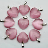 24pcs Amethyst Green Aventurine 20mm Heart Pendants for Diy Necklace