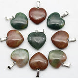 24pcs Amethyst Green Aventurine 20mm Heart Pendants for Diy Necklace