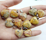 24pcs Amethyst Green Aventurine 20mm Heart Pendants for Diy Necklace