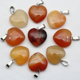 24pcs Amethyst Green Aventurine 20mm Heart Pendants for Diy Necklace