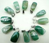 24pcs Stripe Purple Yellow Agate Irregular Beads Pendants Charms