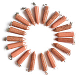 24pcs Natural Stone Point Charms Pillar Pendant Lot
