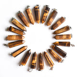 24pcs Natural Stone Point Charms Pillar Pendant Lot