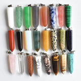 24pcs Natural Stone Point Charms Pillar Pendant Lot