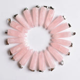 24pcs Natural Stone Point Charms Pillar Pendant Lot