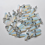 24pcs Natural Stone Mixed Pillar Charms Chakra Pendants & Necklaces