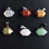 24pcs Natural Stone Pillar Point Charms Pendants Jewelry Making