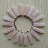 24pcs Natural Stone Pendants Assorted Point Charms Hexagonal Pillar Pendant