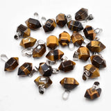 24pcs Mixed Natural Stone Point Charms Pendants for Jewelry Making