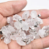 24pcs Mixed Natural Stone Point Charms Pendants for Jewelry Making
