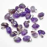 24pcs Mixed Natural Stone Point Charms Pendants for Jewelry Making