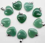 24pcs Aventurine 20mm Heart Pendant Charm Diy Jewelry Making Necklace Earrings