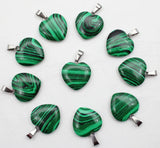 24pcs Aventurine 20mm Heart Pendant Charm Diy Jewelry Making Necklace Earrings