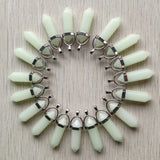 24pcs Luminous Stone Pillar Charms Pendants for Jewelry Making