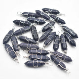 24pcs Sand Stone Pillar Point Pendants for Jewelry Making