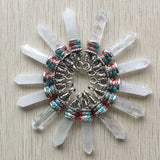 24pcs Natural Crystal Pillar Pendants for Jewelry Making