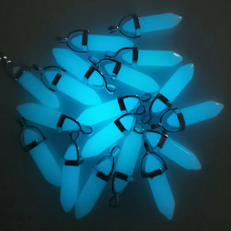 24pcs Luminous Stone Pillar Charms Pendants for Jewelry Making