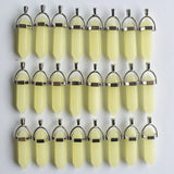 24pcs Luminous Stone Pillar Charms Pendants for Jewelry Making