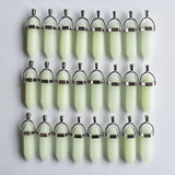 24pcs Luminous Stone Pillar Charms Pendants for Jewelry Making