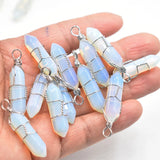 24pcs Opal Stone Point Pendants for Jewelry Making