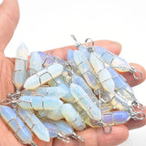 24pcs Opal Stone Point Pendants for Jewelry Making