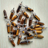 24pcs Mixed Natural Stone Chakra Pendants for Necklaces Making