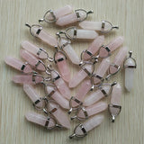 24pcs Mixed Natural Stone Chakra Pendants for Necklaces Making