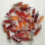 24pcs Mixed Natural Stone Chakra Pendants for Necklaces Making