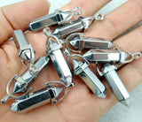 24pcs Natural Stone Titanium Crystal Pillar Chakra Pendant Necklace