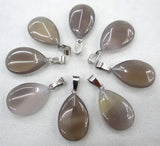 24pcs Natural Tiger Eye Stone Water Drop Shape DIY Jewelry Making Pendants